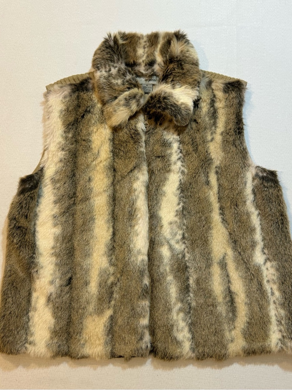 Designers Originals Y2K Faux Fur Animal Print Vest XL